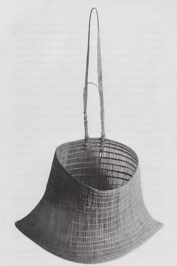 Cane basket made from split Lawyer Cane / Vine (Calamus caryotoides).